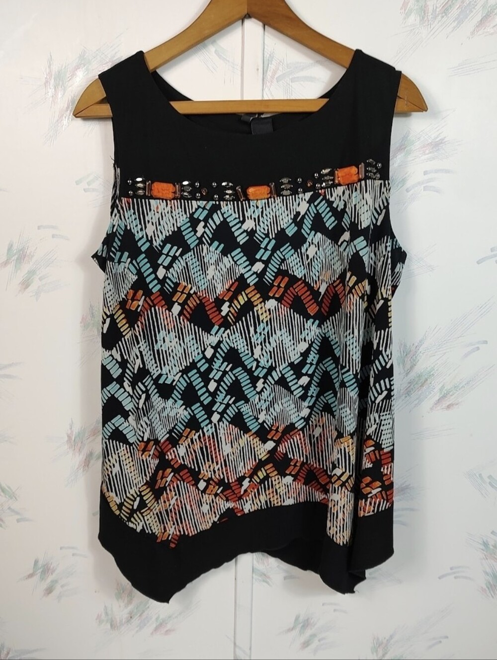 New Directions Beaded Sleeveless Top XL
